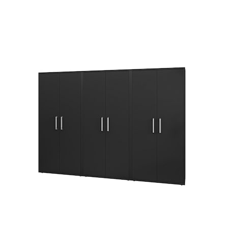 Manhattan Comfort Eiffel Storage Cabinet in Matte Black (Set of 3) 3-250BMC8